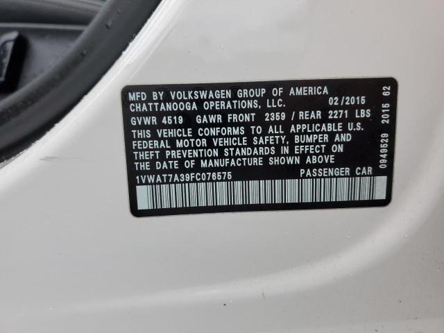 2015 VOLKSWAGEN PASSAT S - 1VWAT7A39FC076575