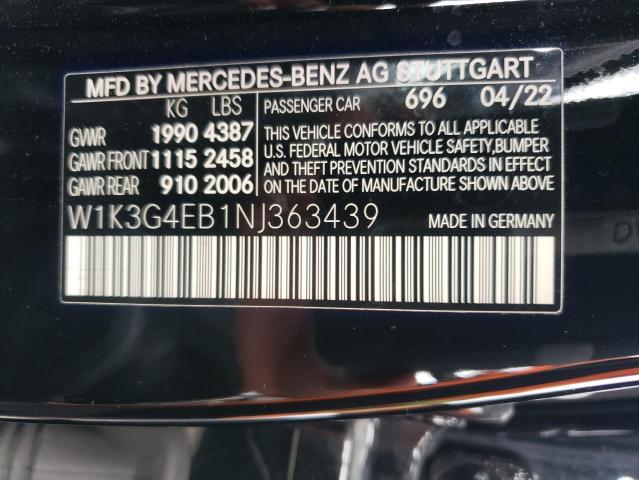 VIN W1K3G4EB1NJ363439 2022 MERCEDES-BENZ A-CLASS no.12