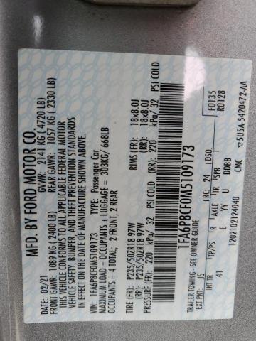 2021 Ford Mustang Gt VIN: 1FA6P8CF0M5109173 Lot: 46268674