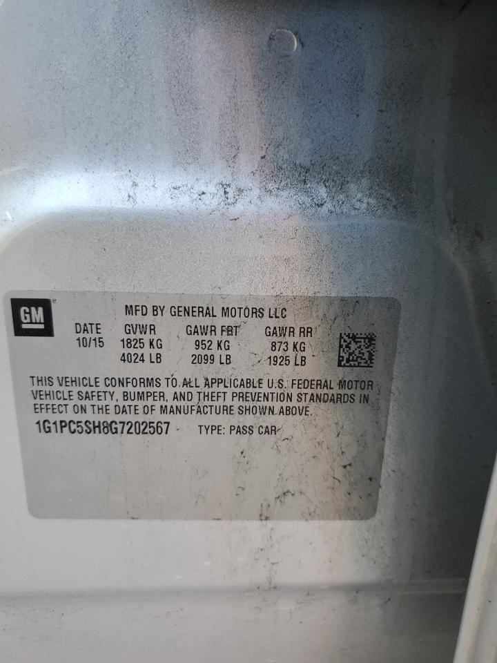 1G1PC5SH8G7202567 2016 Chevrolet Cruze Limited Ls