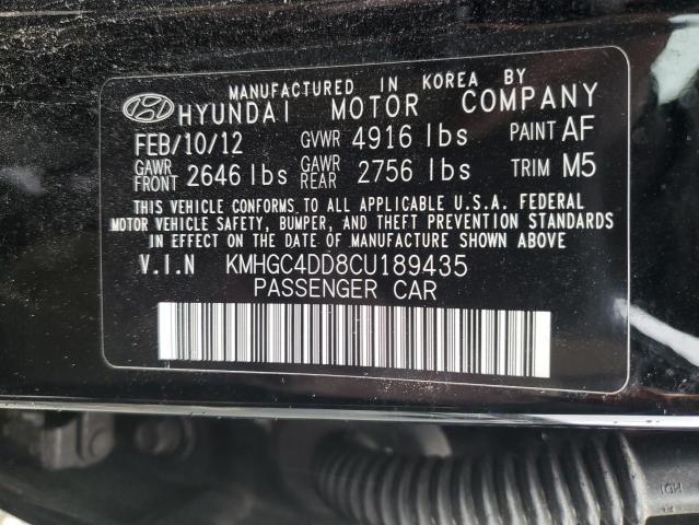 2012 Hyundai Genesis 3.8L VIN: KMHGC4DD8CU189435 Lot: 48774774