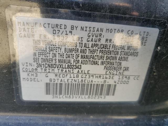 3N1CN8DVXLL802343 Nissan Versa S 11