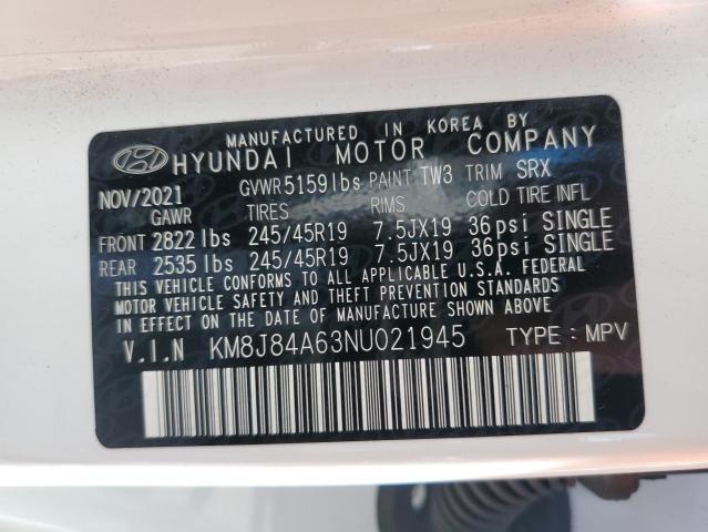 2022 HYUNDAI NEXO LIMIT KM8J84A63NU021945