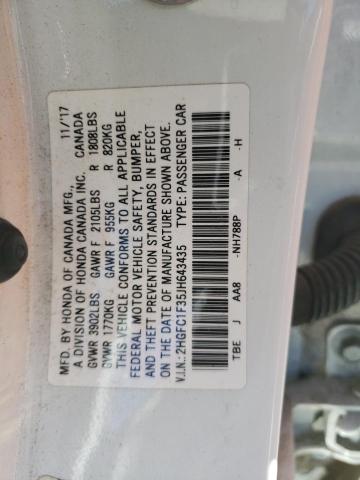 2018 HONDA CIVIC EX - 2HGFC1F35JH643435