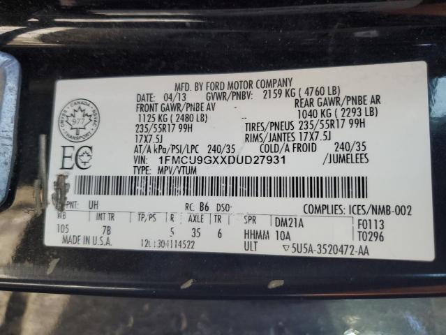 2013 Ford Escape Se VIN: 1FMCU9GXXDUD27931 Lot: 46039874