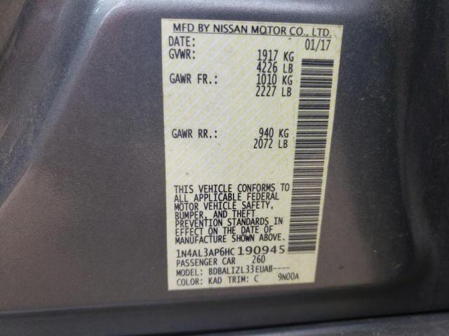 2017 Nissan Altima 2.5 VIN: 1N4AL3AP6HC190945 Lot: 46564754