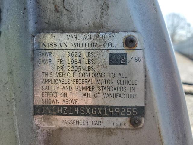 1986 Nissan 300Zx VIN: JN1HZ14SXGX149255 Lot: 46956874