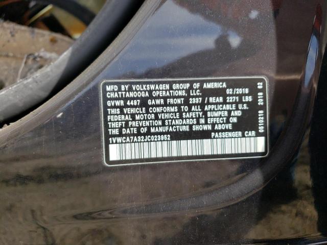 2018 VOLKSWAGEN PASSAT SEL - 1VWCA7A32JC023952