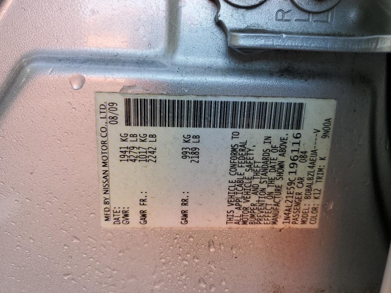 1N4AL21E59C196116 2009 Nissan Altima 2.5