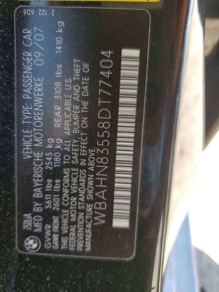 WBAHN83558DT77404 2008 BMW 750 Li