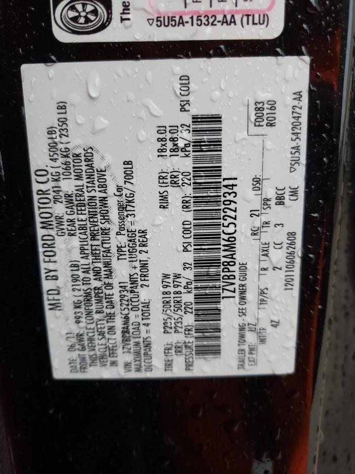 1ZVBP8AM6C5229341 2012 Ford Mustang