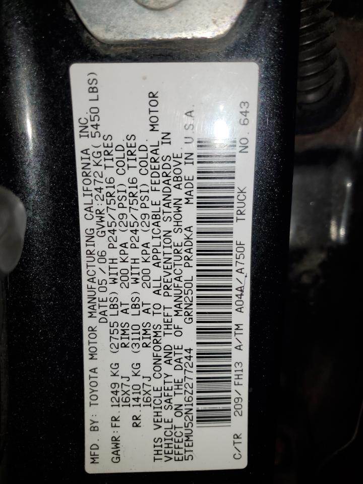 5TEMU52N16Z277244 2006 Toyota Tacoma Double Cab Long Bed