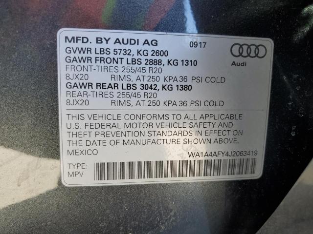 Lot #2453112526 2018 AUDI SQ5 PREMIU salvage car