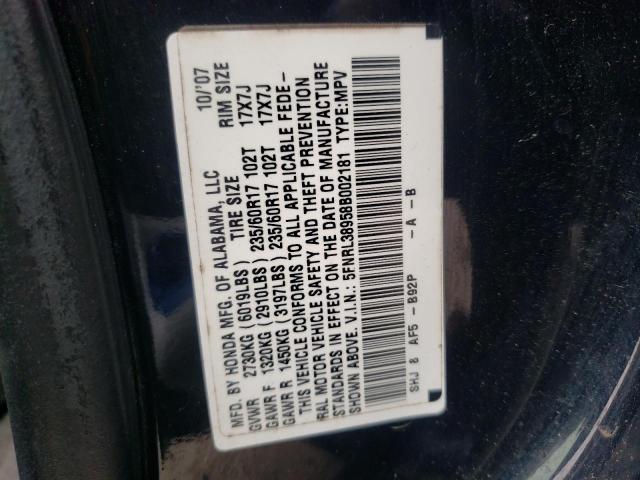 5FNRL38958B002181 | 2008 Honda odyssey touring