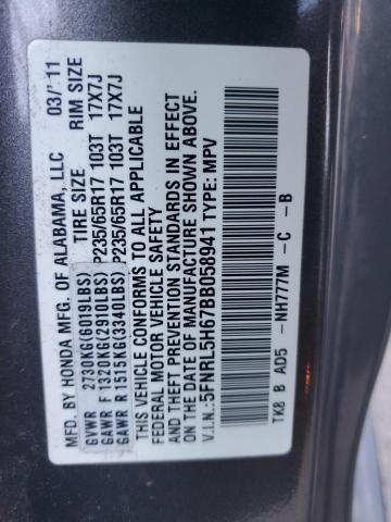 5FNRL5H67BB058941 2011 Honda Odyssey Exl