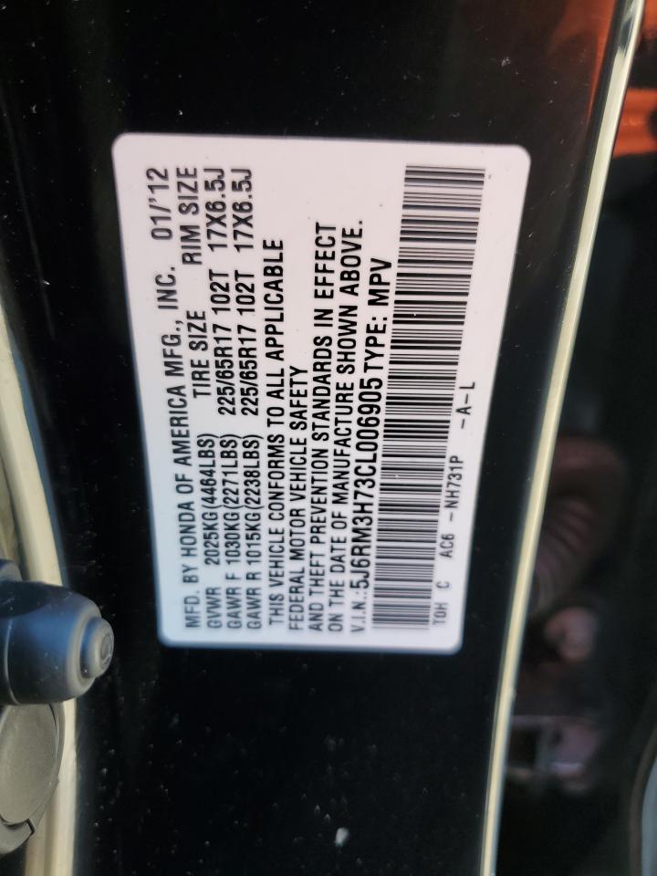 5J6RM3H73CL006905 2012 Honda Cr-V Exl