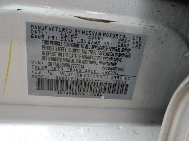 2022 Nissan Sentra S VIN: 3N1AB8BV0NY228814 Lot: 48787854