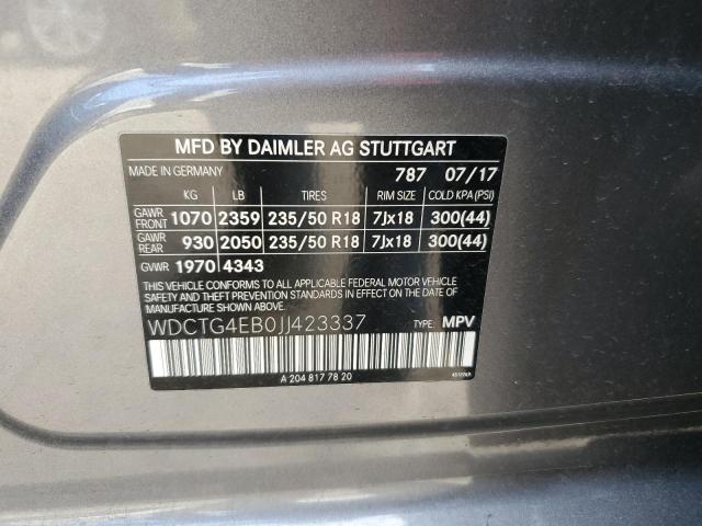 VIN WDCTG4EB0JJ423337 2018 Mercedes-Benz GLA-Class,... no.13