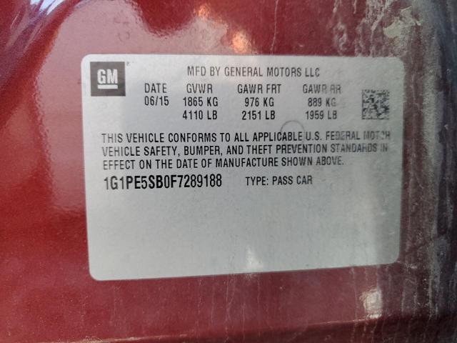 VIN 1G1PE5SB0F7289188 2015 CHEVROLET CRUZE no.12