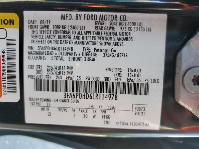 3FA6P0HD6LR114978 Ford Fusion SE 12