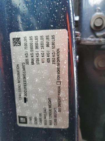 2019 CHEVROLET 1500 SILVE - 3GCUYEED3KG138973