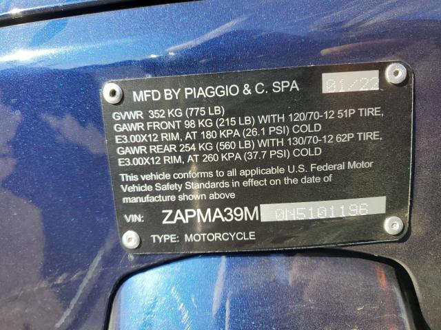 2022 VESPA GTS ZAPMA39M0N5101196