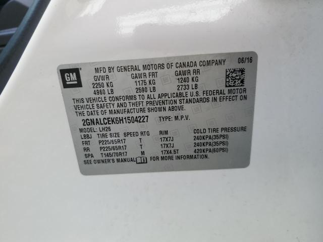 2017 CHEVROLET EQUINOX 4D 2GNALCEK6H1504227