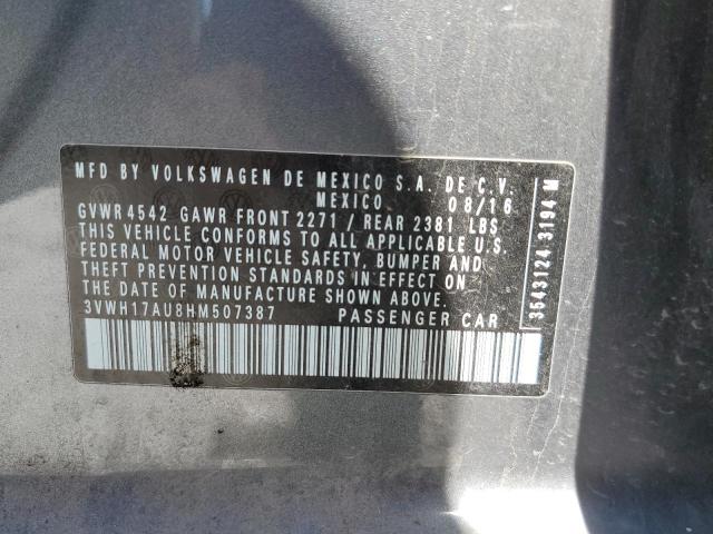 2017 VOLKSWAGEN GOLF ALLTR - 3VWH17AU8HM507387