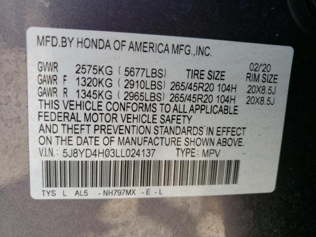 2020 Acura Mdx A-Spec VIN: 5J8YD4H03LL024137 Lot: 47233634