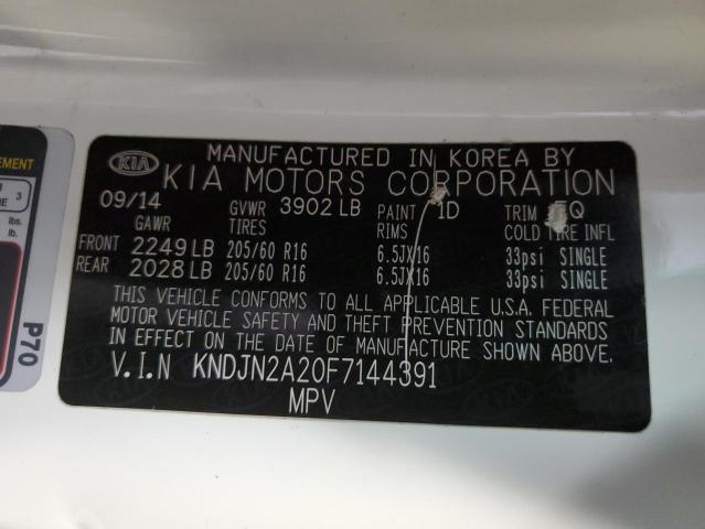 2015 Kia Soul VIN: KNDJN2A20F7144391 Lot: 44814454