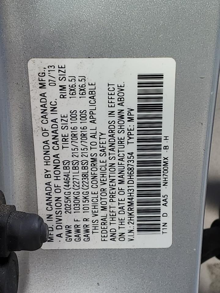 2HKRM4H31DH687354 2013 Honda Cr-V Lx