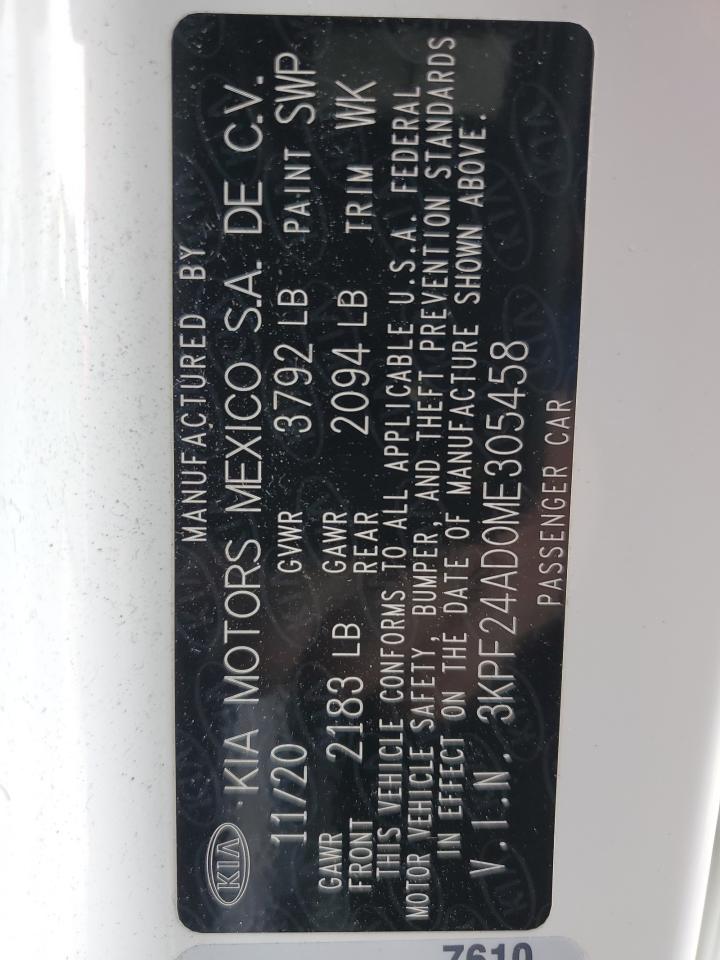 3KPF24AD0ME305458 2021 Kia Forte Lxs