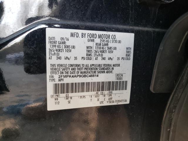 2016 Ford Edge Sport VIN: 2FMPK4AP9GBC48814 Lot: 47139524