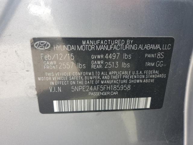 Lot #2461665453 2015 HYUNDAI SONATA SE salvage car