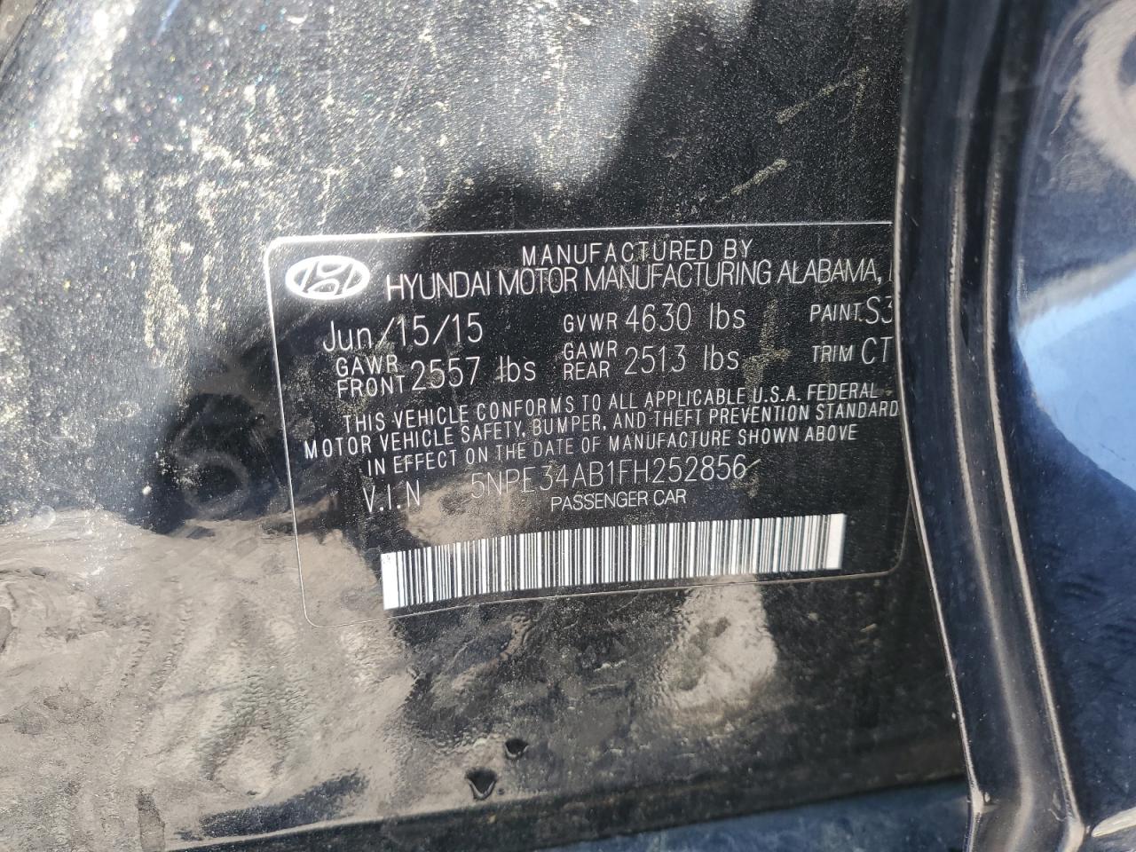 5NPE34AB1FH252856 2015 Hyundai Sonata Sport