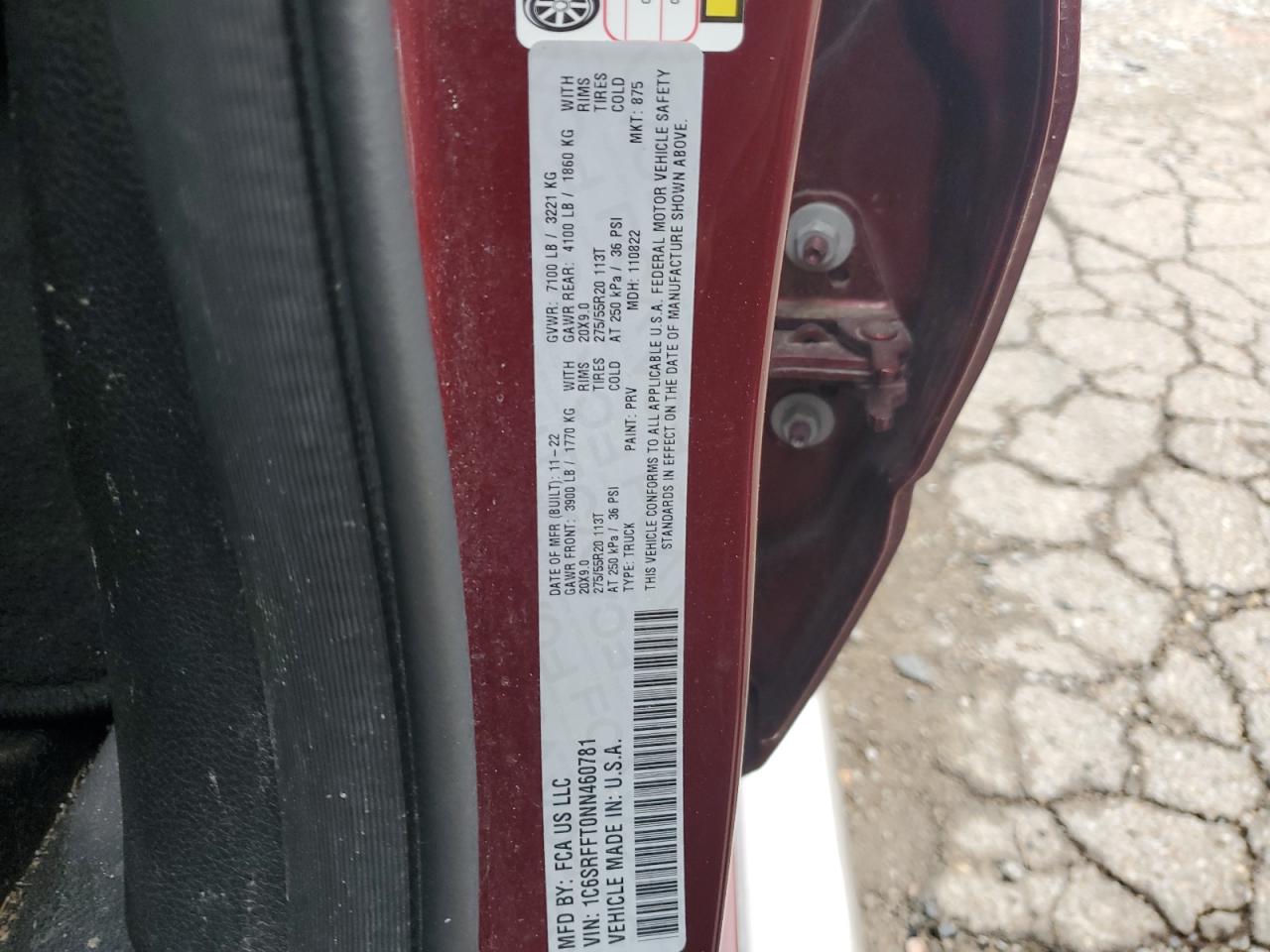 1C6SRFFT0NN460781 2022 Ram 1500 Big Horn/Lone Star