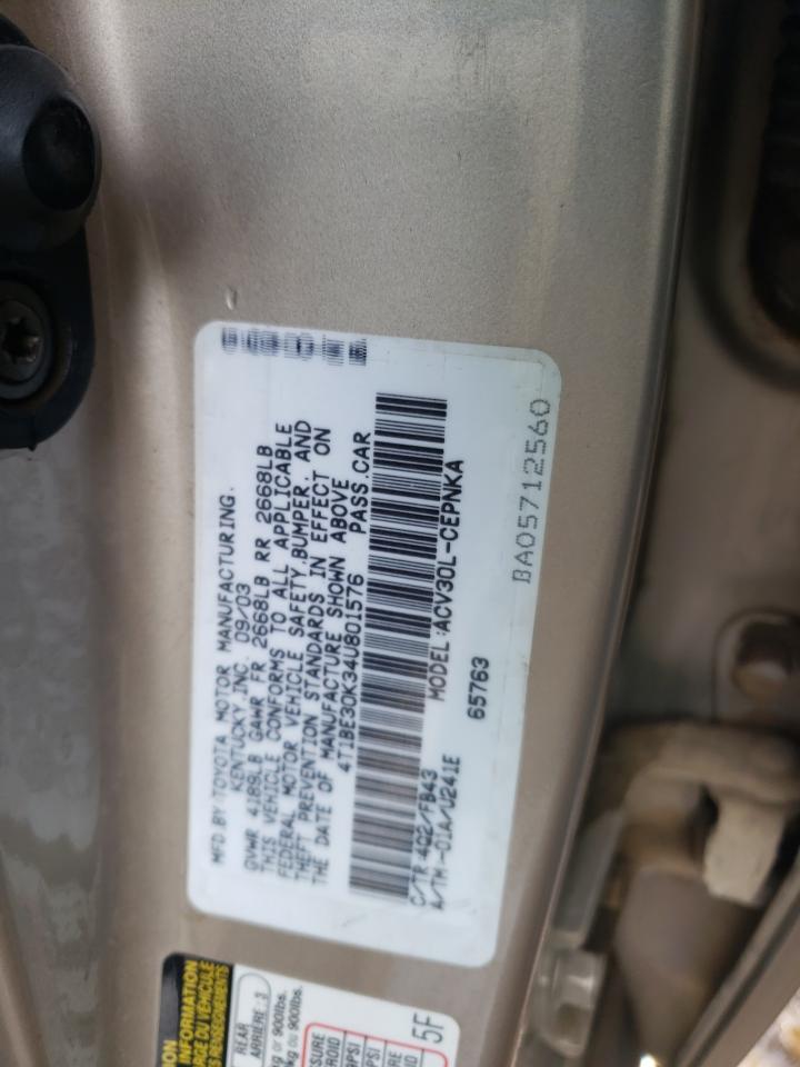4T1BE30K34U801576 2004 Toyota Camry Le