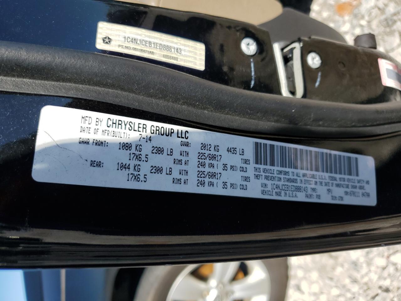 1C4NJCEB1ED888143 2014 Jeep Compass Latitude