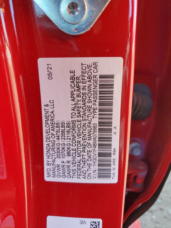 1HGCV1F48MA079983 HONDA ACCORD 2021