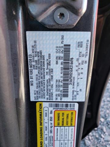3FA6P0HD5GR216696 2016 Ford Fusion Se