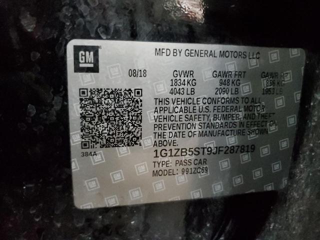 2018 Chevrolet Malibu Ls VIN: 1G1ZB5ST9JF287819 Lot: 47895444