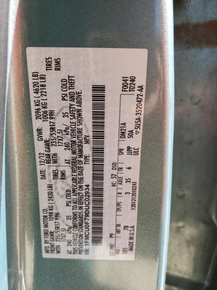 1FMCU0F79DUC02934 2013 Ford Escape S