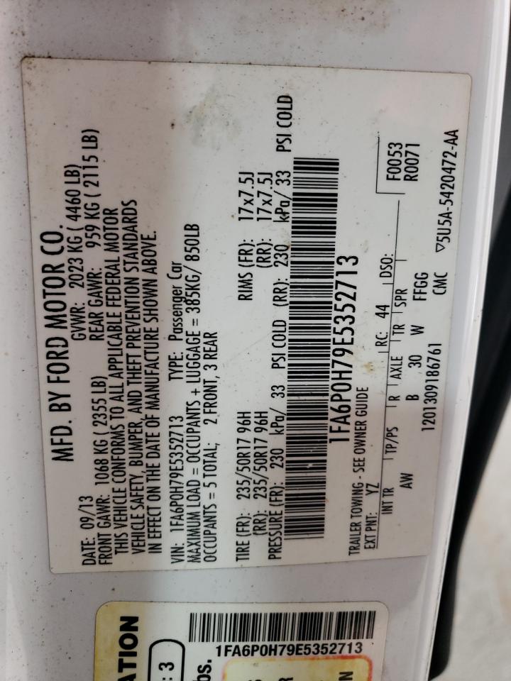 1FA6P0H79E5352713 2014 Ford Fusion Se