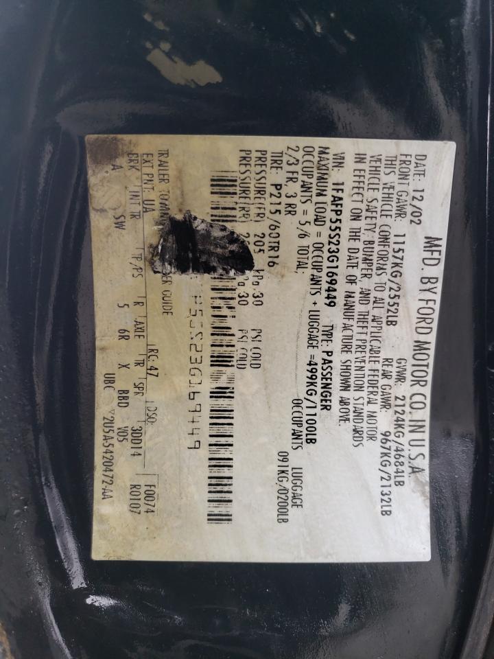 1FAFP55S23G169449 2003 Ford Taurus Ses