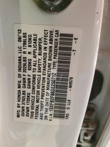 2013 Honda Civic Ex VIN: 19XFB2F88DE250712 Lot: 45669474