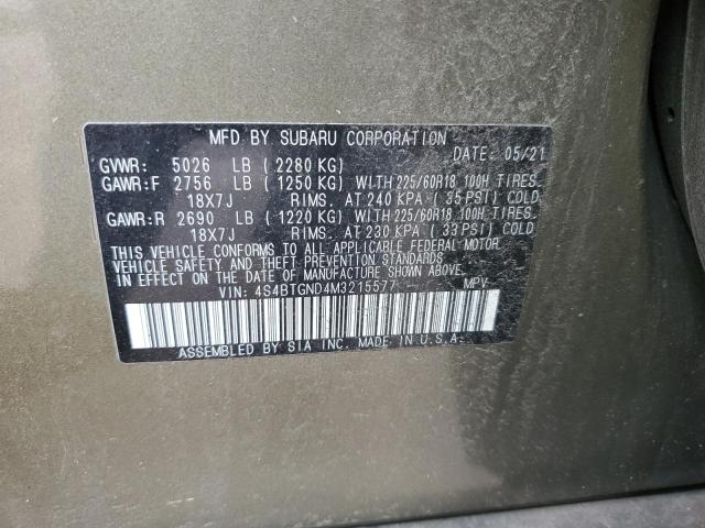 2021 SUBARU OUTBACK LI 4S4BTGND4M3215577  47190034