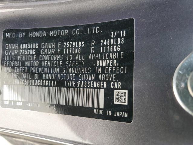 2018 HONDA CLARITY - JHMZC5F15JC018147