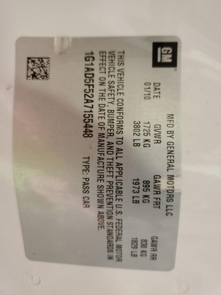 1G1AD5F52A7155448 2010 Chevrolet Cobalt 1Lt