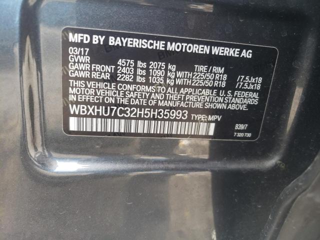 2017 BMW X1 SDRIVE2 WBXHU7C32H5H35993