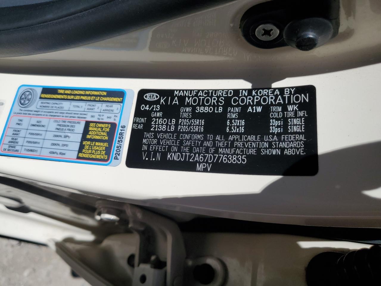 KNDJT2A67D7763835 2013 Kia Soul +